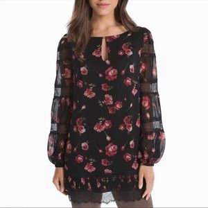 WHBM Lace Trim Floral Tunic